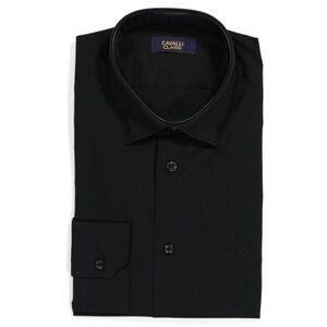 Cavalli Class Mens Black Slim Fit Dress Shirt 15 NEW NWT